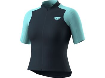 Dámský cyklistický dres DYNAFIT RIDE LIGHT SHORT SLEEVE FULL ZIP blueberry marine blue