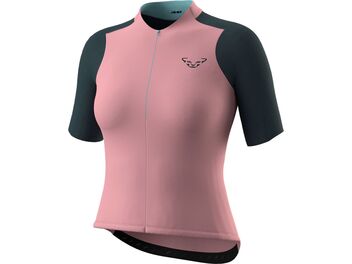 Dámský cyklistický dres DYNAFIT RIDE LIGHT SHORT SLEEVE 1/2 ZIP JERSEY WOMEN mokarosa