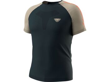 Pánské běžecké tričko DYNAFIT ULTRA S-TECH Blueberry ROCK KHAKI