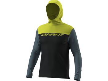 Pánské sportovní tričko DYNAFIT TRAVERSE SUN HOODY M Black out/golden lime