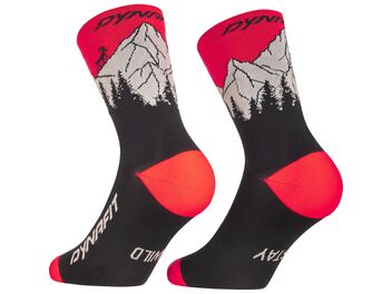 Ponožky DYNAFIT TRAVERSE CREW SK Black out/ultra coral